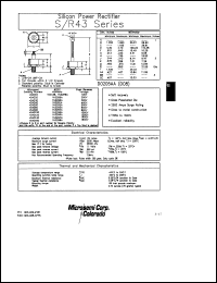 datasheet for 1N3288A by Microsemi Corporation