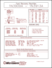 datasheet for 1N3909A by Microsemi Corporation