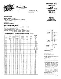 datasheet for 1N4099-1 by Microsemi Corporation