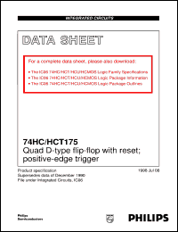 datasheet for 74HC175N by Philips Semiconductors