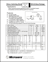 datasheet for 1N4150 by Microsemi Corporation