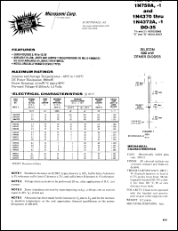 datasheet for 1N759A-1 by Microsemi Corporation