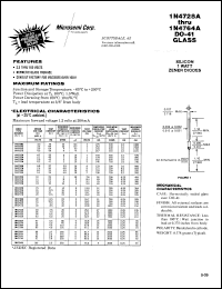 datasheet for 1N4728A(DO41) by Microsemi Corporation