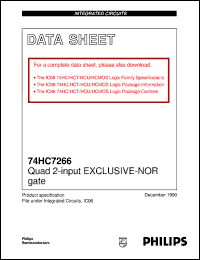 datasheet for 74HC7266DB by Philips Semiconductors