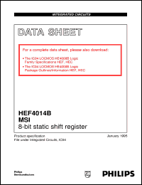 datasheet for HEF4014BP by Philips Semiconductors