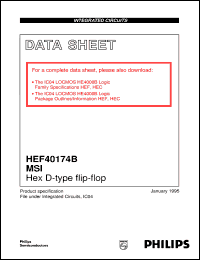 datasheet for HEF40174BD by Philips Semiconductors