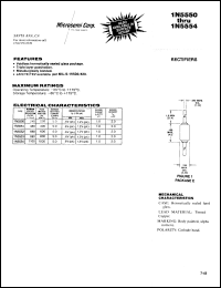 datasheet for 1N5552US by Microsemi Corporation
