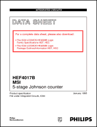 datasheet for HEF4017BT by Philips Semiconductors