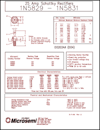 datasheet for 1N5829 by Microsemi Corporation