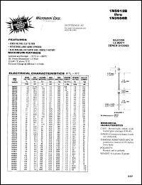 datasheet for 1N5913B by Microsemi Corporation
