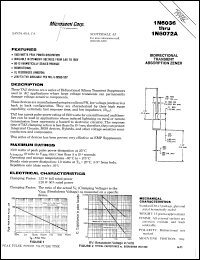 datasheet for 1N6036A by Microsemi Corporation