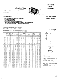 datasheet for 1N6309 by Microsemi Corporation