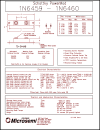 datasheet for 1N6460 by Microsemi Corporation