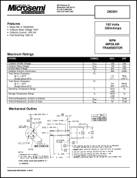 datasheet for 2N3501 by Microsemi Corporation