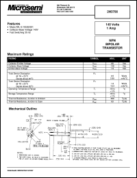 datasheet for 2N3700 by Microsemi Corporation