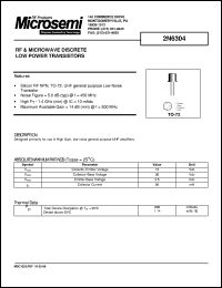 datasheet for 2N6304 by Microsemi Corporation