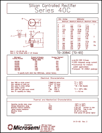 datasheet for 40C100B by Microsemi Corporation