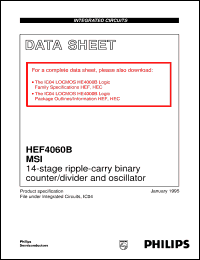 datasheet for HEF4060BU by Philips Semiconductors