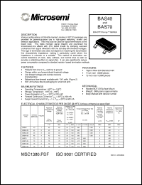 datasheet for BAS40-04 by Microsemi Corporation