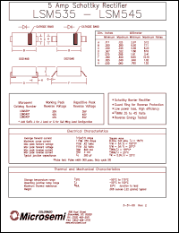 datasheet for LSM540J by Microsemi Corporation