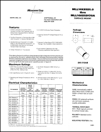 datasheet for MLL14KESD100A by Microsemi Corporation