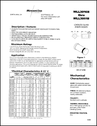 datasheet for MLL3016B by Microsemi Corporation