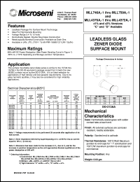 datasheet for MLL4370A-1 by Microsemi Corporation