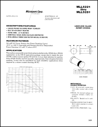 datasheet for MLL5221B by Microsemi Corporation