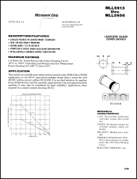 datasheet for MLL5913B by Microsemi Corporation