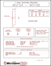 datasheet for MS104 by Microsemi Corporation