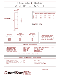 datasheet for MS108 by Microsemi Corporation