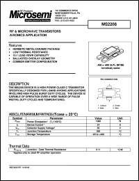 datasheet for MS2208 by Microsemi Corporation