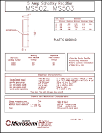 datasheet for MS502 by Microsemi Corporation