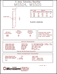 datasheet for MS504 by Microsemi Corporation