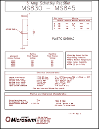 datasheet for MS830 by Microsemi Corporation