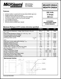 datasheet for MSAER12N50A by Microsemi Corporation