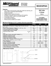 datasheet for MSAEX8P50A by Microsemi Corporation