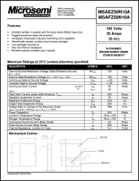 datasheet for MSAEZ50N10A by Microsemi Corporation