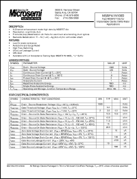 datasheet for MSAFA1N100D by Microsemi Corporation