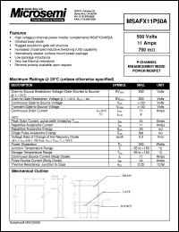 datasheet for MSAFX11P50A by Microsemi Corporation