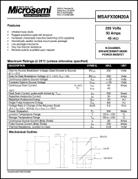 datasheet for MSAFX50N20A by Microsemi Corporation