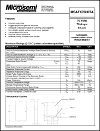 datasheet for MSAFX76N07A by Microsemi Corporation