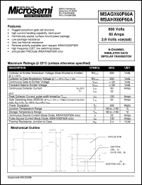 datasheet for MSAGX60F60A by Microsemi Corporation