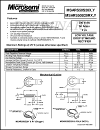 datasheet for MSARS50S20Y by Microsemi Corporation