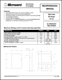 datasheet for MSARW80G20A by Microsemi Corporation