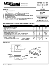 datasheet for MSASC100W45H by Microsemi Corporation