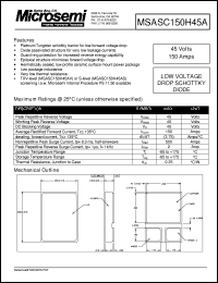 datasheet for MSASC150H45A by Microsemi Corporation