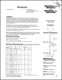 datasheet for MSV101A by Microsemi Corporation