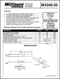 datasheet for MX040-20 by Microsemi Corporation