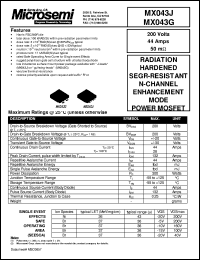 datasheet for MX043G by Microsemi Corporation